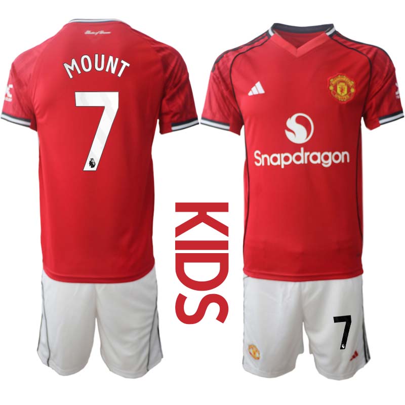 Manchester United Hemmaställ Barn 2025/26 – Mason Mount 7 – Kortärmad Fotbollströja + Shorts 1 Manchester United Hemmaställ Barn 2025/26 – Mason Mount 7 – Kortärmad Fotbollströja + Shorts