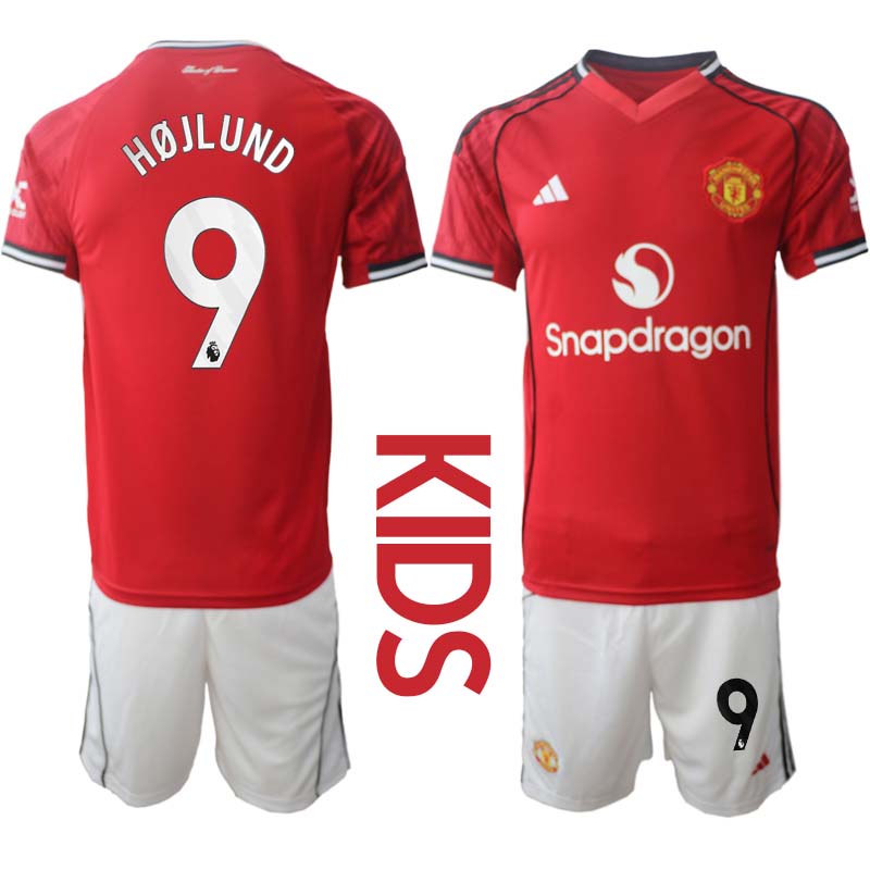 Manchester United Hemmaställ Barn 2025/26 – Rasmus Højlund 9 – Kortärmad Fotbollströja + Shorts 1 Manchester United Hemmaställ Barn 2025/26 – Rasmus Højlund 9 – Kortärmad Fotbollströja + Shorts