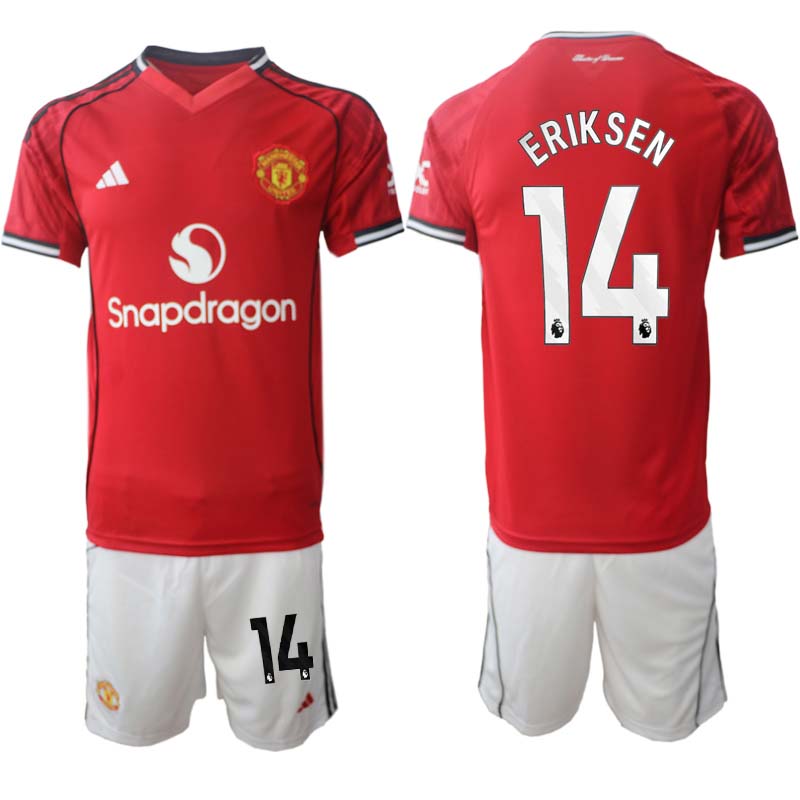 Manchester United Hemmaställ Herr 2025/26 – Christian Eriksen 14 – Kortärmad Fotbollströja + Shorts