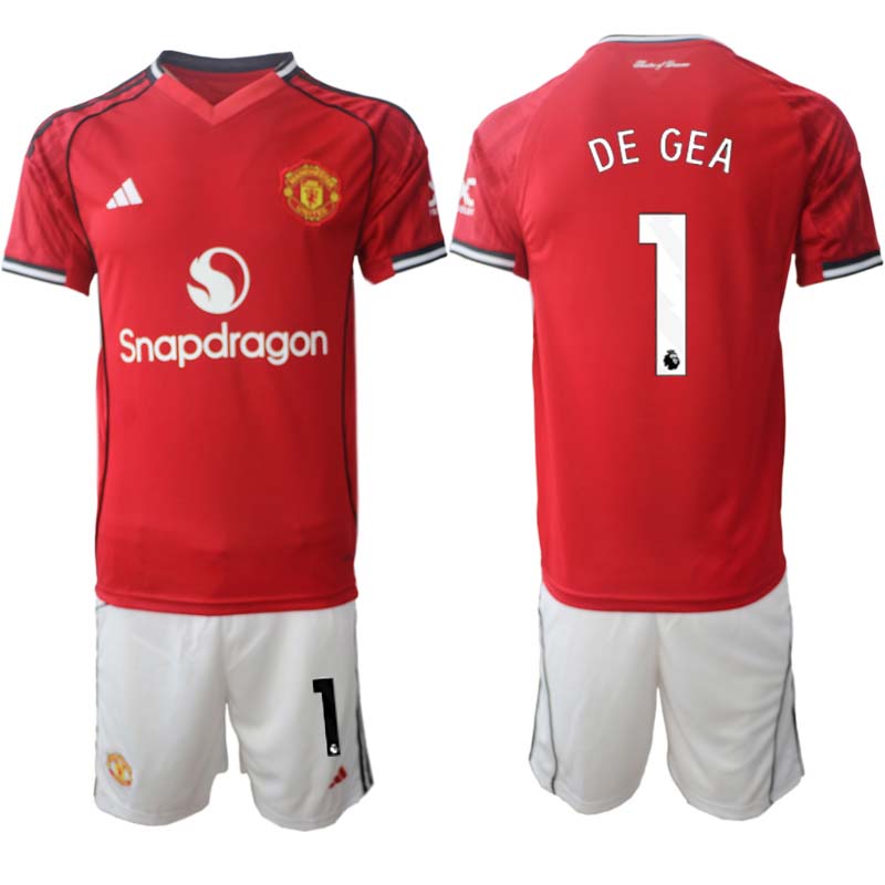 Manchester United Hemmaställ Herr 2025/26 – David De Gea 1 – Kortärmad Fotbollströja + Shorts