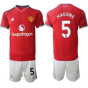 Manchester United Hemmaställ Herr 2025/26 – Harry Maguire 5 – Kortärmad Fotbollströja + Shorts