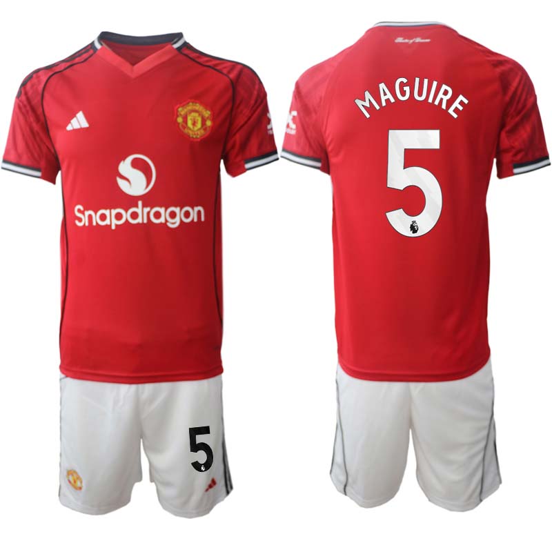 Manchester United Hemmaställ Herr 2025/26 – Harry Maguire 5 – Kortärmad Fotbollströja + Shorts