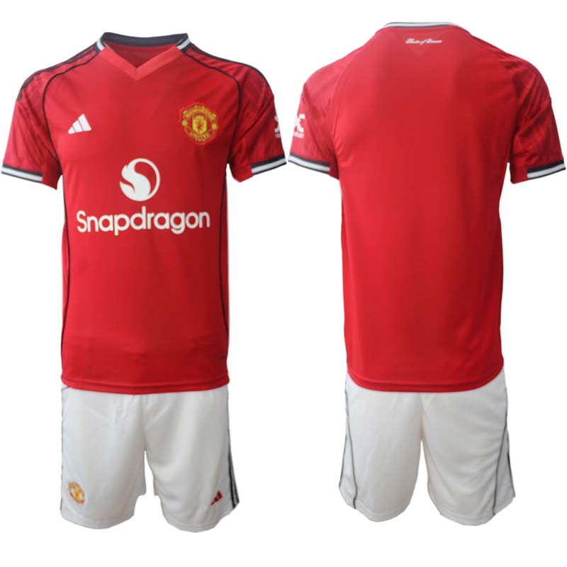 Manchester United Hemmaställ Herr 2025/26 – Kortärmad Fotbollströja + Shorts