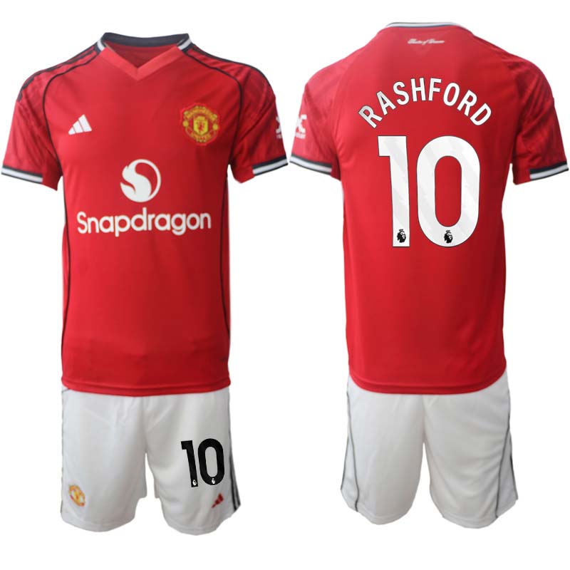 Manchester United Hemmaställ Herr 2025/26 – Marcus Rashford 10 – Kortärmad Fotbollströja + Shorts