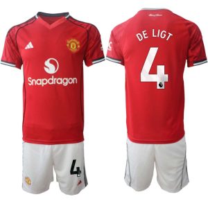 Manchester United Hemmaställ Herr 2025/26 – Matthijs de Ligt 4 – Kortärmad Fotbollströja + Shorts