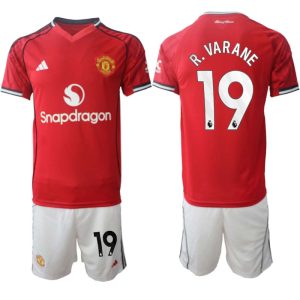 Manchester United Hemmaställ Herr 2025/26 – Raphael Varane 19 – Kortärmad Fotbollströja + Shorts