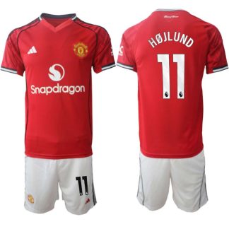 Manchester United Hemmaställ Herr 2025/26 – Rasmus Højlund 11 – Kortärmad Fotbollströja + Shorts