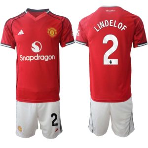 Manchester United Hemmaställ Herr 2025/26 – Victor Lindelof 2 – Kortärmad Fotbollströja + Shorts