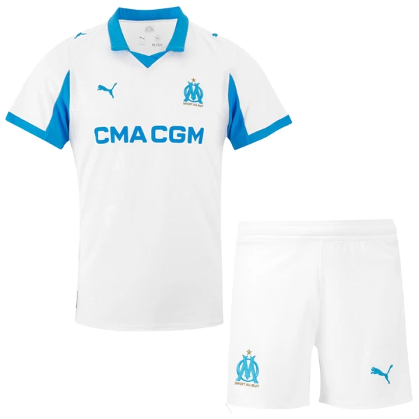 Olympique de Marseille Barn Hemmatröja 2025/26 Kortärmad Fotbollsställ med Shorts 1 Olympique de Marseille Barn Hemmatröja 2025/26 Kortärmad Fotbollsställ med Shorts