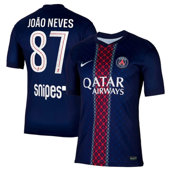 Paris Saint-Germain Herr Hemmatröja 2025/26 – João Neves 87 – Kortärmad Fotbollströja 1 Paris Saint-Germain Herr Hemmatröja 2025/26 – João Neves 87 – Kortärmad Fotbollströja