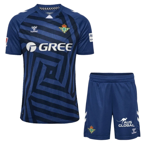 Real Betis Målvaktströja Barn 2025/26 Blå/Marinblå-Vit Kortärmad Fotbollsställ med Shorts 1 Real Betis Målvaktströja Barn 2025/26 Blå/Marinblå-Vit Kortärmad Fotbollsställ med Shorts
