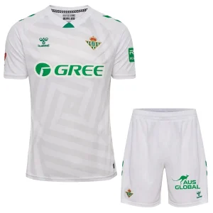 Real Betis Målvaktströja Barn 2025/26 Vit/Grön Kortärmad Fotbollsställ med Shorts