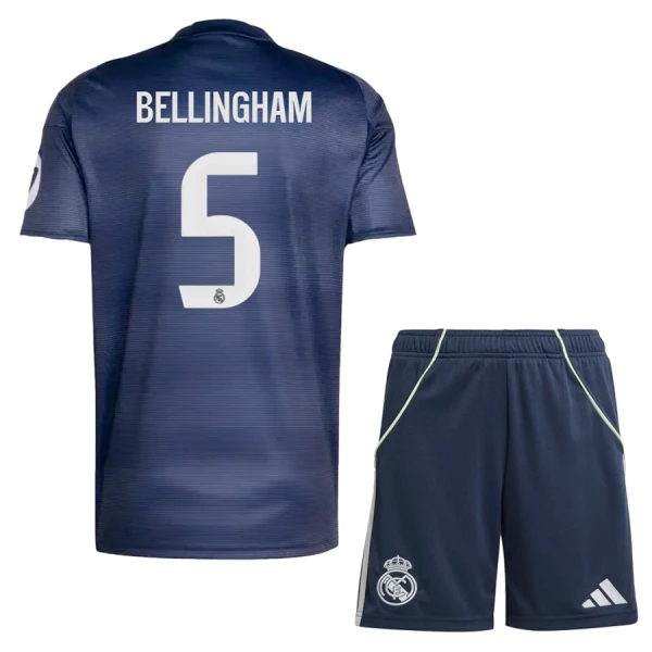 Real Madrid Barn Bortatröja 2025/26 Jude Bellingham 5 Kortärmad Fotbollsställ med Shorts
