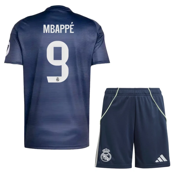 Real Madrid Barn Bortatröja 2025/26 Kylian Mbappé 9 Kortärmad Fotbollsställ med Shorts 1 Real Madrid Barn Bortatröja 2025/26 Kylian Mbappé 9 Kortärmad Fotbollsställ med Shorts