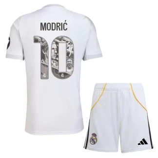 Real Madrid Barn Bortatröja 2025/26 Luka Modrić 10 Special Edition Kortärmad Fotbollsställ med Shorts