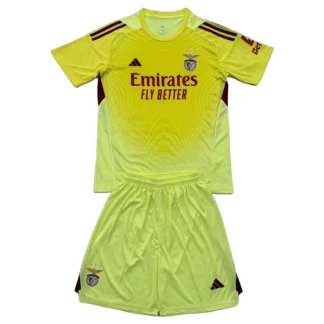 SL Benfica Målvaktströja Barn Gul 2025/26 Kortärmad Fotbollsställ med Shorts