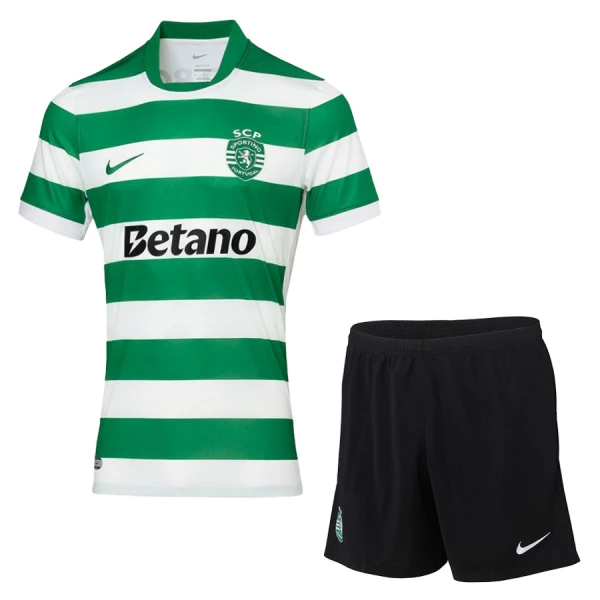 Sporting CP Barn Hemmatröja 2025/26 Kortärmad Fotbollsställ med Shorts 1 Sporting CP Barn Hemmatröja 2025/26 Kortärmad Fotbollsställ med Shorts