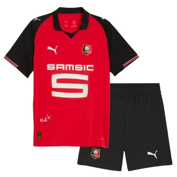 Stade Rennais Barn Hemmatröja 2025/26 Kortärmad Fotbollsställ med Shorts 1 Stade Rennais Barn Hemmatröja 2025/26 Kortärmad Fotbollsställ med Shorts