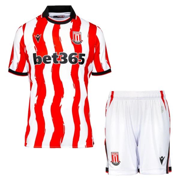 Stoke City FC Barn Hemmatröja 2025/26 Kortärmad Fotbollsställ med Shorts 1 Stoke City FC Barn Hemmatröja 2025/26 Kortärmad Fotbollsställ med Shorts
