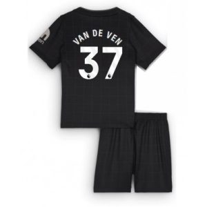 Tottenham Hotspur Bortaställ 2025/26 Barn Micky van de Ven #37 Kortärmad Fotbollströja + Shorts
