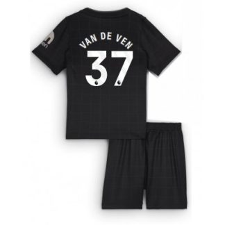 Tottenham Hotspur Bortaställ 2025/26 Barn Micky van de Ven #37 Kortärmad Fotbollströja + Shorts