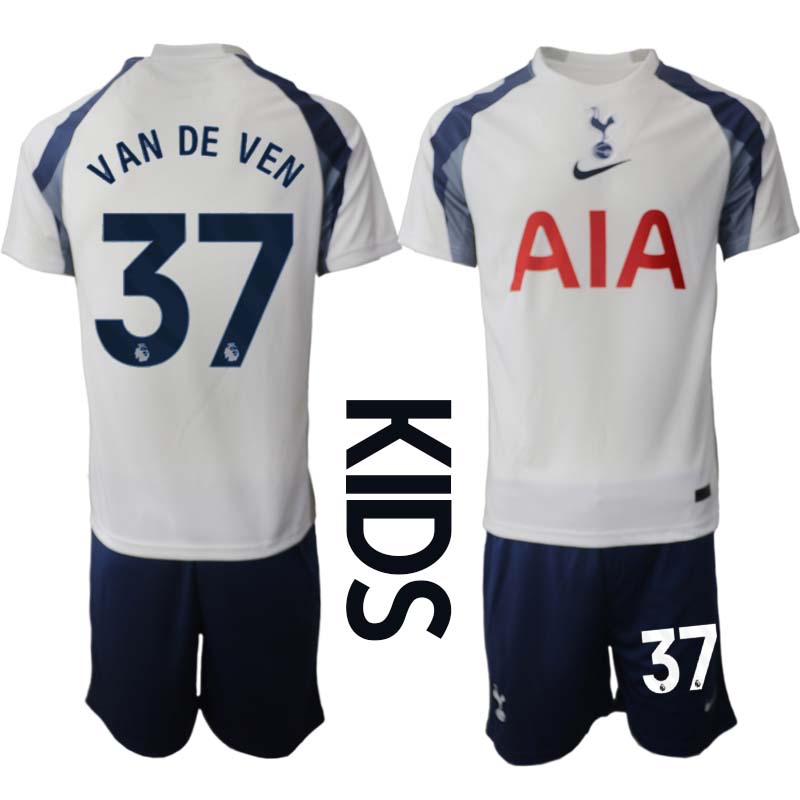 Tottenham Hotspur Barn Hemmatröja 2025/26 Micky van de Ven 37 Kortärmad Fotbollsställ med Shorts 1 Tottenham Hotspur Hemmaställ Barn 2025/26 – Micky van de Ven 37 – Kortärmad Fotbollströja + Shorts