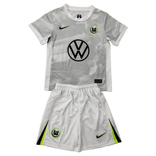 VFL Wolfsburg Barn Bortatröja 2025/26 Kortärmad Fotbollsställ med Shorts 1 VFL Wolfsburg Barn Bortatröja 2025/26 Kortärmad Fotbollsställ med Shorts