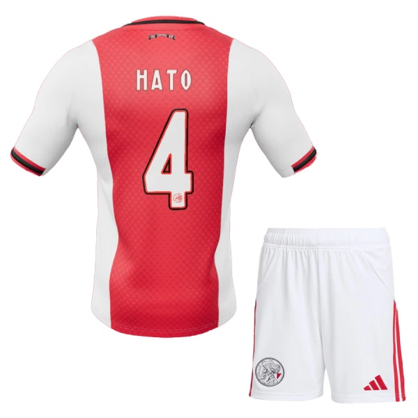 Ajax Barn Hemmaställ 2025/26 – Jorrel Hato 4 – Kortärmad Fotbollsställ med Shorts 1 Ajax Barn Hemmaställ 2025/26 – Jorrel Hato 4 – Kortärmad Fotbollsställ med Shorts