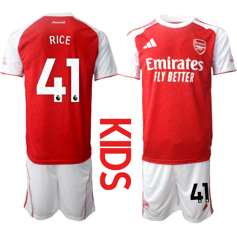 Arsenal Hemmaställ Barn 2025/26 – Declan Rice 41 – Kortärmad Fotbollströja + Shorts 1 Arsenal Hemmaställ Barn 2025/26 – Declan Rice 41 – Kortärmad Fotbollströja + Shorts