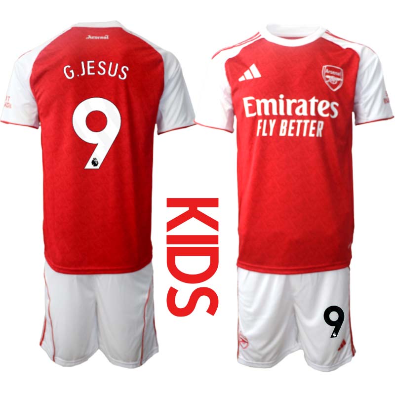Arsenal Hemmaställ Barn 2025/26 – Gabriel Jesus 9 – Kortärmad Fotbollströja + Shorts 1 Arsenal Hemmaställ Barn 2025/26 – Gabriel Jesus 9 – Kortärmad Fotbollströja + Shorts