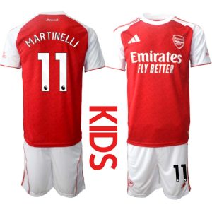 Arsenal Hemmaställ Barn 2025/26 – Gabriel Martinelli 11 – Kortärmad Fotbollströja + Shorts