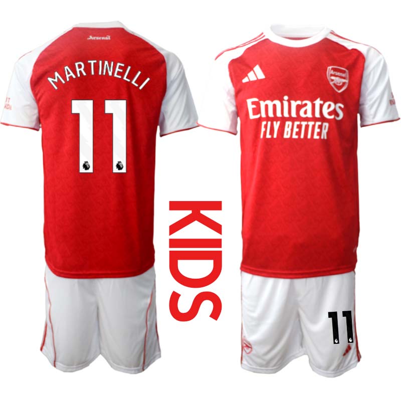 Arsenal Hemmaställ Barn 2025/26 – Gabriel Martinelli 11 – Kortärmad Fotbollströja + Shorts 1 Arsenal Hemmaställ Barn 2025/26 – Gabriel Martinelli 11 – Kortärmad Fotbollströja + Shorts