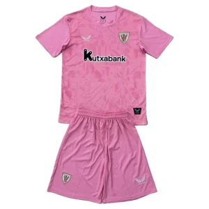 Athletic Bilbao Målvakt Bortatröja Barn 2025/26 Rosa Kortärmad Fotbollsställ med Shorts