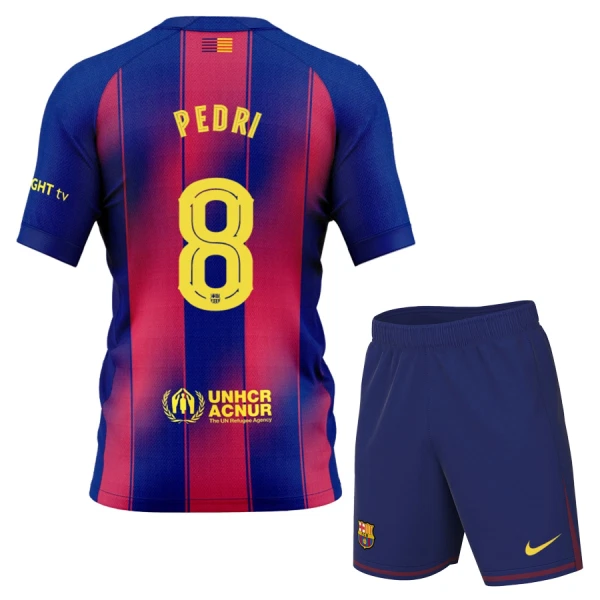 FC Barcelona Barn Hemmaställ 2025/26 – Pedri Gonzalez 8 – Kortärmad Fotbollsställ med Shorts 1 FC Barcelona Barn Hemmaställ 2025/26 – Pedri Gonzalez 8 – Kortärmad Fotbollsställ med Shorts
