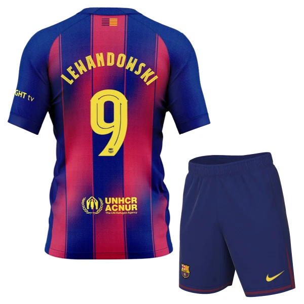 FC Barcelona Barn Hemmaställ 2025/26 – Robert Lewandowski 9 – Kortärmad Fotbollsställ med Shorts FC Barcelona Barn Hemmaställ 2025/26 – Robert Lewandowski 9 – Kortärmad Fotbollsställ med Shorts