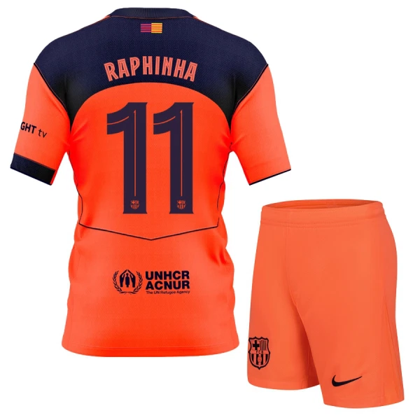 FC Barcelona Barn Tredjeställ 2025/26 – Raphinha Belloli 11 – Kortärmad Fotbollströja + Shorts 1 FC Barcelona Barn Tredjeställ 2025/26 – Raphinha Belloli 11 – Kortärmad Fotbollströja + Shorts