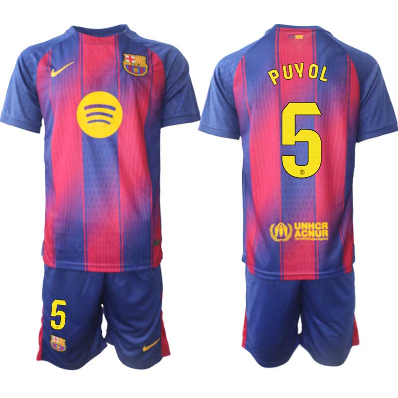 FC Barcelona Herr Hemmaställ 2025/26 – Carles Puyol 5 – Kortärmad Fotbollströja + Shorts 1 FC Barcelona Herr Hemmaställ 2025/26 – Carles Puyol 5 – Kortärmad Fotbollströja + Shorts