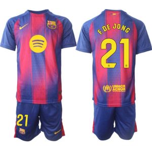 FC Barcelona Herr Hemmaställ 2025/26 – Frenkie de Jong 21 – Kortärmad Fotbollströja + Shorts
