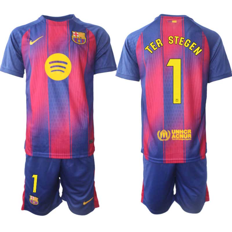 FC Barcelona Herr Hemmaställ 2025/26 – Marc-André ter Stegen 1 – Kortärmad Fotbollströja + Shorts 1 FC Barcelona Herr Hemmaställ 2025/26 – Marc-André ter Stegen 1 – Kortärmad Fotbollströja + Shorts