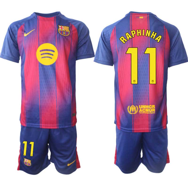 FC Barcelona Herr Hemmaställ 2025/26 – Raphinha 11 – Kortärmad Fotbollströja + Shorts 1 FC Barcelona Herr Hemmaställ 2025/26 – Raphinha 11 – Kortärmad Fotbollströja + Shorts