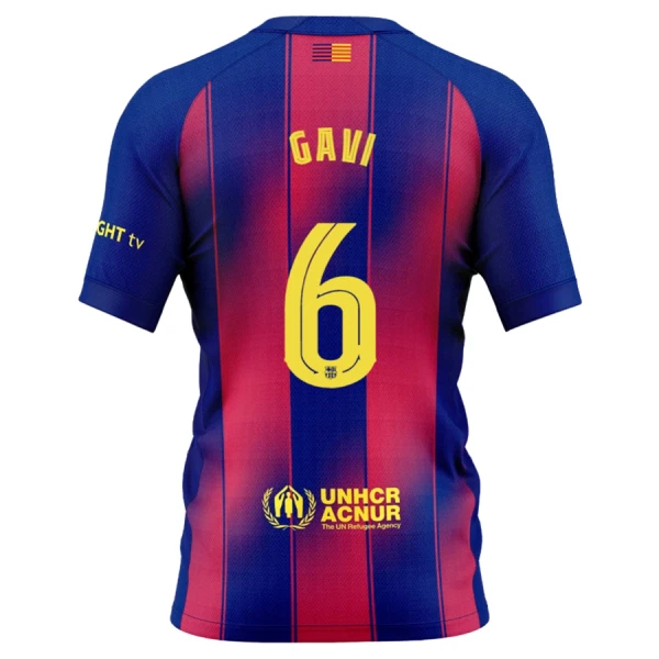 FC Barcelona Herr Hemmatröja 2025/26 – Paez Gavi 6 – Kortärmad Fotbollströja