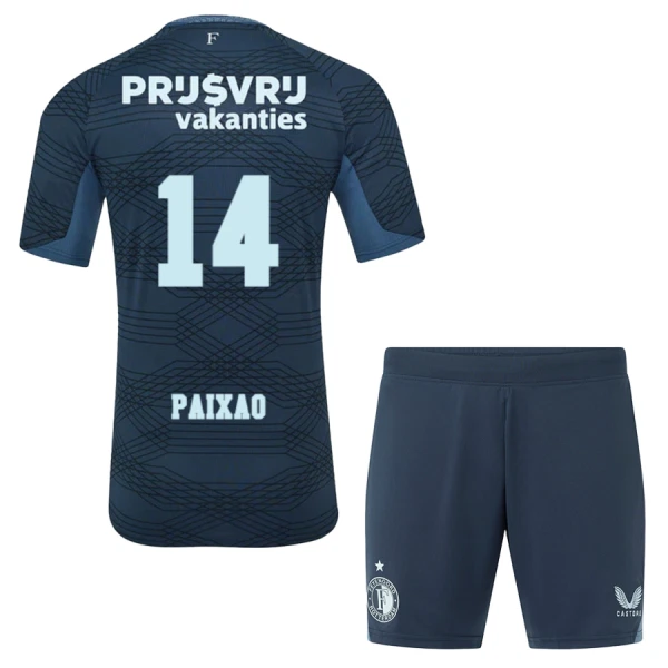Feyenoord Barn Bortaställ 2025/26 – Igor Paixao 14 – Kortärmad Fotbollsställ med Shorts 1 Feyenoord Barn Bortaställ 2025/26 – Igor Paixao 14 – Kortärmad Fotbollsställ med Shorts