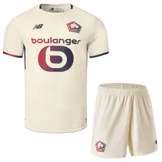 LOSC Lille Barn Bortaställ 2025/26 – Kortärmad Fotbollsställ med Shorts