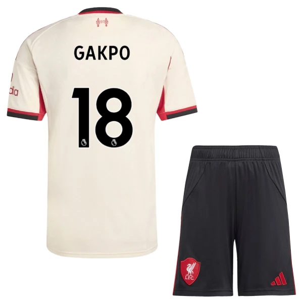 Liverpool Barn Bortaställ 2025/26 – Cody Gakpo 18 – Kortärmad Fotbollströja + Shorts 1 Liverpool Barn Bortaställ 2025/26 – Cody Gakpo 18 – Kortärmad Fotbollströja + Shorts