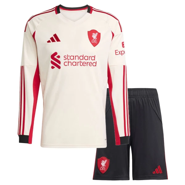 Liverpool Barn Bortaställ 2025/26 – Långärmad Fotbollströja + Shorts 1 Liverpool Barn Bortaställ 2025/26 – Långärmad Fotbollströja + Shorts
