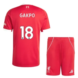 Liverpool Barn Hemmaställ 2025/26 – Cody Gakpo 18 – Kortärmad Fotbollströja + Shorts