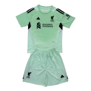 Liverpool Barn Målvaktsställ Hemmatröja Grön 2025-26 – Kortärmad Fotbollströja + Shorts