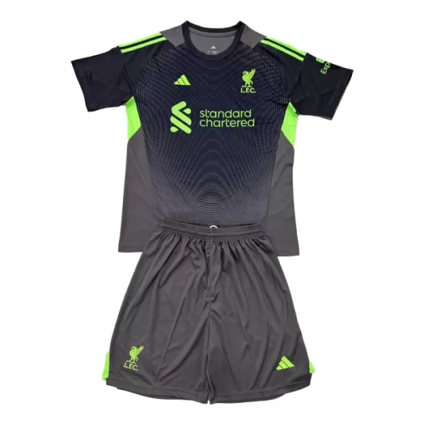 Liverpool Barn Målvaktsställ Svart 2025-26 – Kortärmad Fotbollströja + Shorts 1 Liverpool Barn Målvaktsställ Svart 2025-26 – Kortärmad Fotbollströja + Shorts