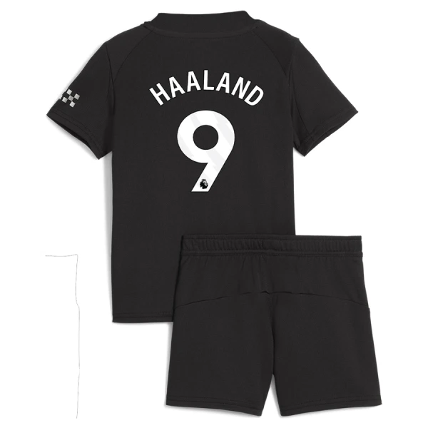 Manchester City Barn Bortatröja 2025/26 Erling Haaland 9 Kortärmad Fotbollsställ med Shorts