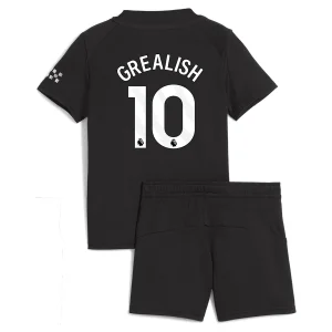 Manchester City Barn Bortatröja 2025/26 Jack Grealish 10 Kortärmad Fotbollsställ med Shorts